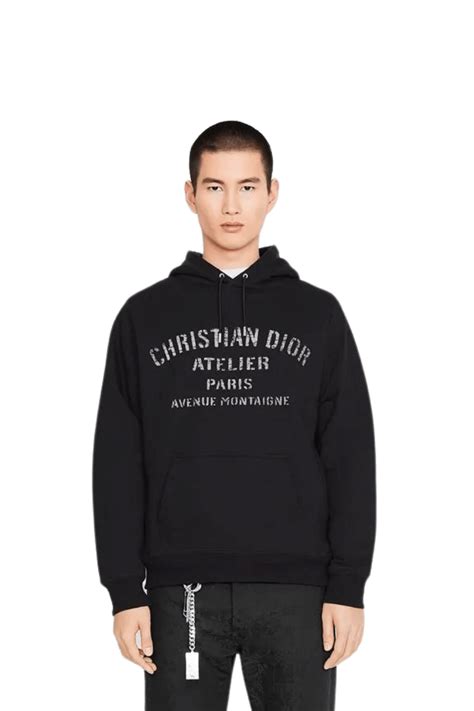 oversized 'christian dior atelier' sweatshirt|Oversized 'Christian Dior Atelier' Hooded Sweatshirt White Cotton .